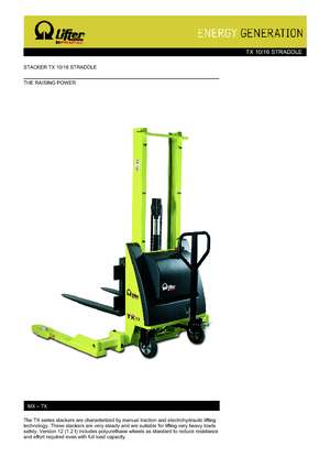 E.-Geh-Hochhubwagen PRAMAC Lifter TX 10/16 Straddle