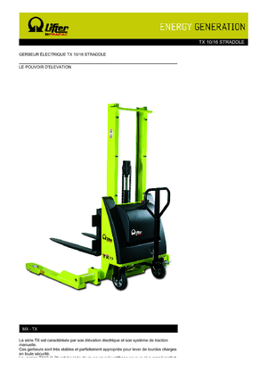 E.-Geh-Hochhubwagen PRAMAC Lifter TX 10/16 Straddle