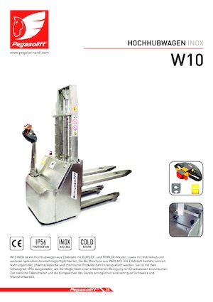 E.-Geh-Hochhubwagen Pegasolift W 10 Inox