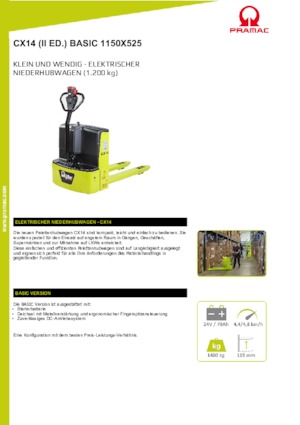 E.-Geh-Niederhubwagen PRAMAC Lifter CX 14 Basic GEL