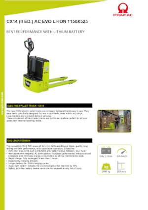 E.-Geh-Niederhubwagen PRAMAC Lifter CX 14 EVO Li-Ion