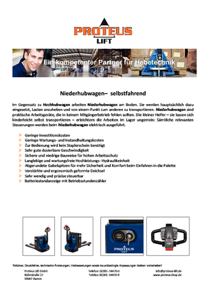 E.-Geh-Niederhubwagen Proteus E-NK 20