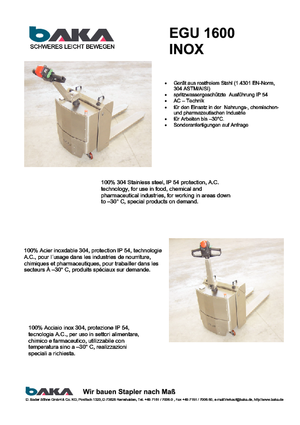 E.-Geh-Niederhubwagen Baka EGU 1600 Inox