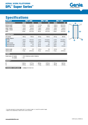Senkrechtmast-Arbeitsbühnen Genie DPL 35 S