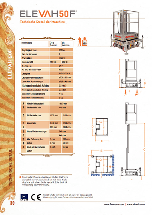 Senkrechtmast-Arbeitsbühnen Faraone Elevah 50 F