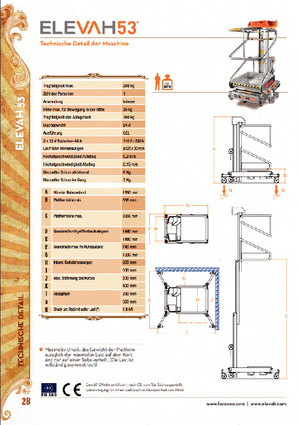 Senkrechtmast-Arbeitsbühnen Faraone Elevah 53