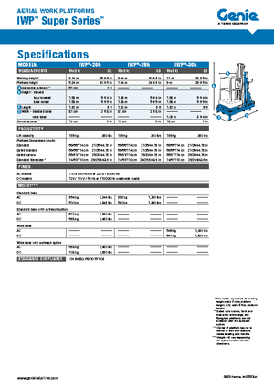 Senkrechtmast-Arbeitsbühnen Genie IWP 25 S