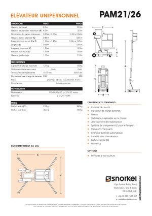 Senkrechtmast-Arbeitsbühnen Snorkel PAM26AC