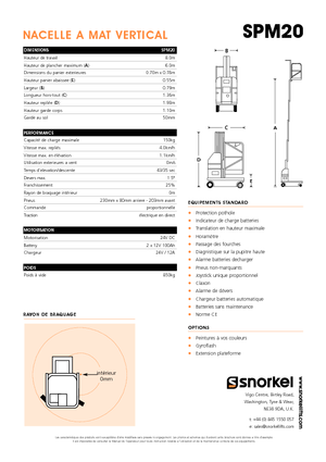 Senkrechtmast-Arbeitsbühnen Snorkel SPM20