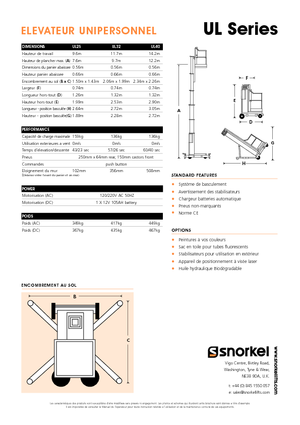 Senkrechtmast-Arbeitsbühnen Snorkel UL32AC