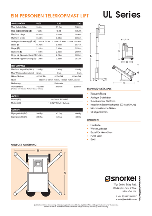 Senkrechtmast-Arbeitsbühnen Snorkel UL32AC