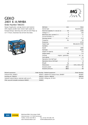 Stromerzeuger, Benzin Geko ® 2801 E-A/MHBA