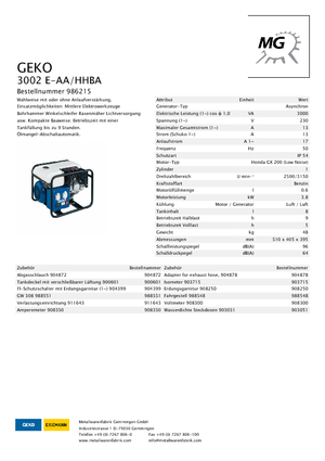 Stromerzeuger, Benzin Geko ® 3002 E-AA/HHBA*