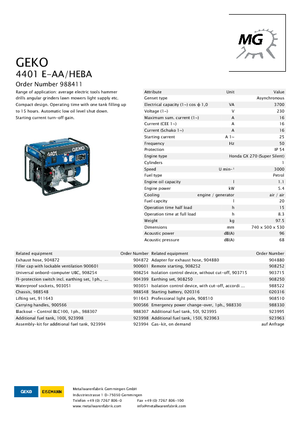 Stromerzeuger, Benzin Geko ® 4401 E-AA/HEBA