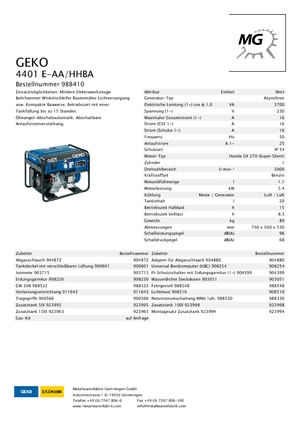 Stromerzeuger, Benzin Geko ® 4401 E-AA/HHBA