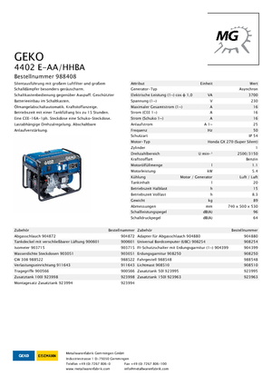 Stromerzeuger, Benzin Geko ® 4402 E-AA/HHBA*