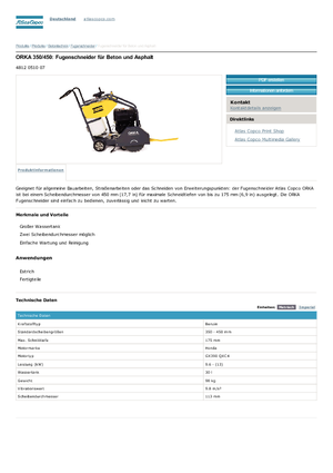 Fugenschneider Atlas Copco Orka 350