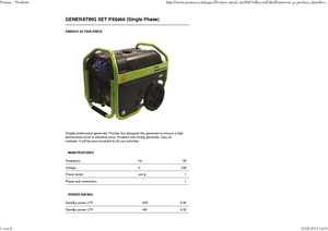 Stromerzeuger, Benzin PRAMAC Lifter PX 8000