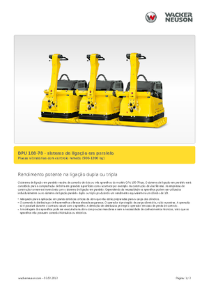 Rüttelplatten in einer Richtung Wacker Neuson Koppelsatz für 3 x DPU 100-70