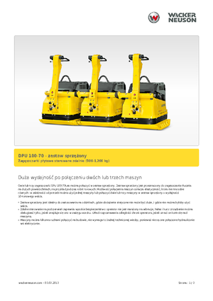 Rüttelplatten in einer Richtung Wacker Neuson Koppelsatz für 2 x DPU 100-70