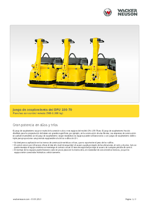 Rüttelplatten in einer Richtung Wacker Neuson Koppelsatz für 3 x DPU 100-70