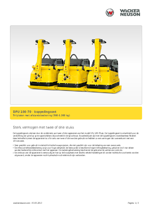 Rüttelplatten in einer Richtung Wacker Neuson Koppelsatz für 3 x DPU 100-70