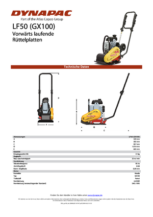 Rüttelplatten in einer Richtung Dynapac LF 50 (GX100)
