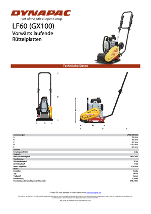 Rüttelplatten in einer Richtung Dynapac LF 60