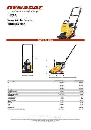 Rüttelplatten in einer Richtung Dynapac LF 75-500