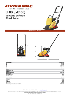 Rüttelplatten in einer Richtung Dynapac LF 80
