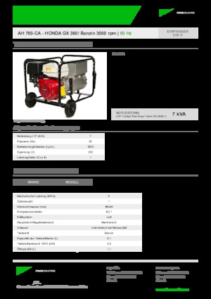 Stromerzeuger, Benzin INMESOL AH 700-CA
