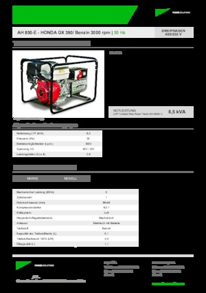 Stromerzeuger, Benzin INMESOL AH 850-E