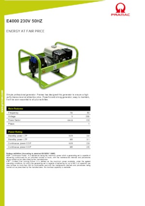 Stromerzeuger, Benzin PRAMAC Lifter E 4000