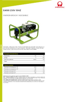 Stromerzeuger, Benzin PRAMAC Lifter E 4000