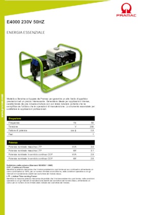 Stromerzeuger, Benzin PRAMAC Lifter E 4000
