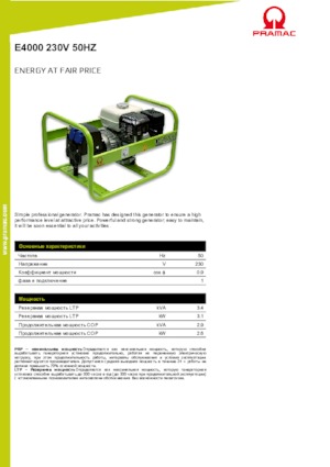 Stromerzeuger, Benzin PRAMAC Lifter E 4000