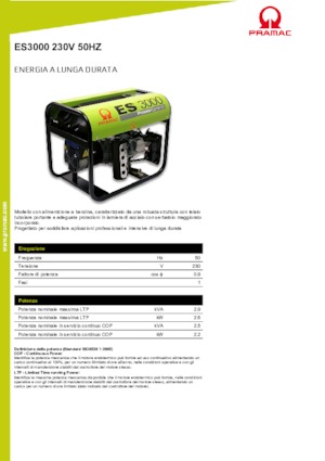 Stromerzeuger, Benzin PRAMAC Lifter ES 3000
