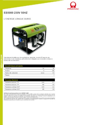 Stromerzeuger, Benzin PRAMAC Lifter ES 5000