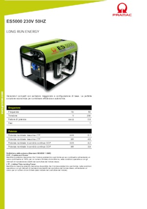 Stromerzeuger, Benzin PRAMAC Lifter ES 5000