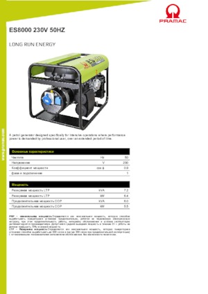 Stromerzeuger, Benzin PRAMAC Lifter ES 8000