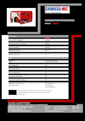 Stromerzeuger, Benzin Endress ESE 1006 DHG-GT ES ISO Duplex