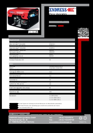 Stromerzeuger, Benzin Endress ESE 1206 DHS-GT ES