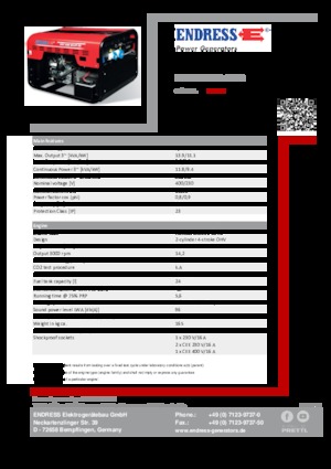Stromerzeuger, Benzin Endress ESE 1206 DHS-GT ES