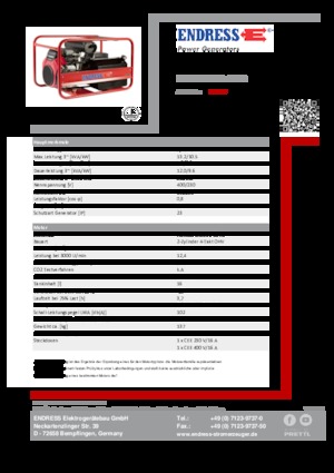 Stromerzeuger, Benzin Endress ESE 1306 DHS-GT ES