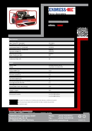 Stromerzeuger, Benzin Endress ESE 1306 DHS-GT ES