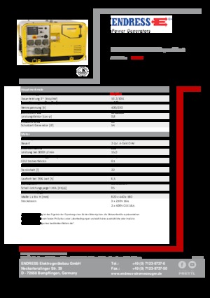 Stromerzeuger, Benzin Endress ESE 1307 DBG ES DIN Super Silent