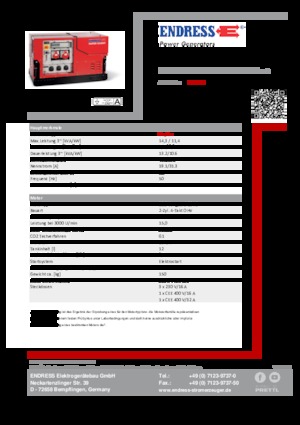 Stromerzeuger, Benzin Endress ESE 1308 DBG ES ISO Duplex Silent