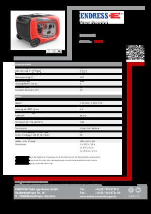 Stromerzeuger, Benzin Endress ESE 3000i
