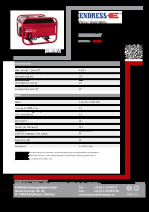 Stromerzeuger, Benzin Endress ESE 306 HS GT