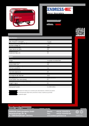 Stromerzeuger, Benzin Endress ESE 406 HS-GT